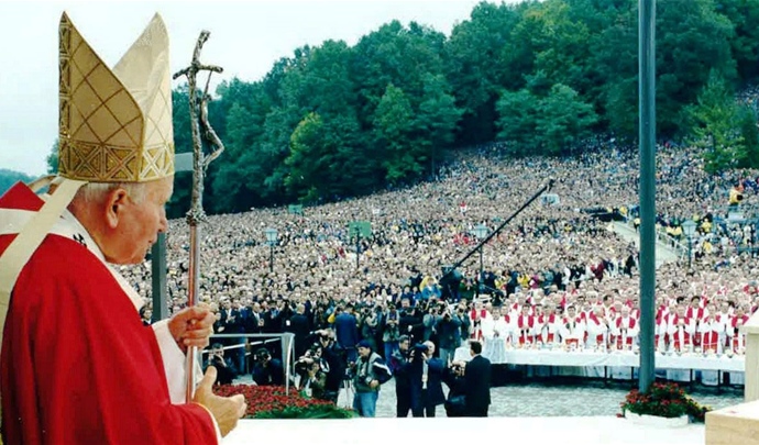 Il luogo della benedizione di Papa Giovanno Paolo II